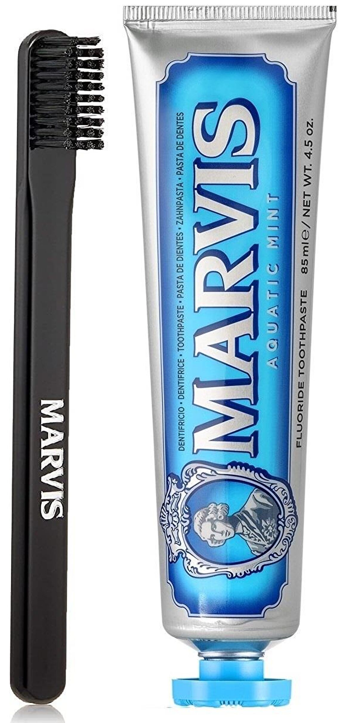 Marvis Aquatic Mint Nane Aromalı Beyazlatma Doğal Diş Macunu 85 ml & Diş Fırçası 