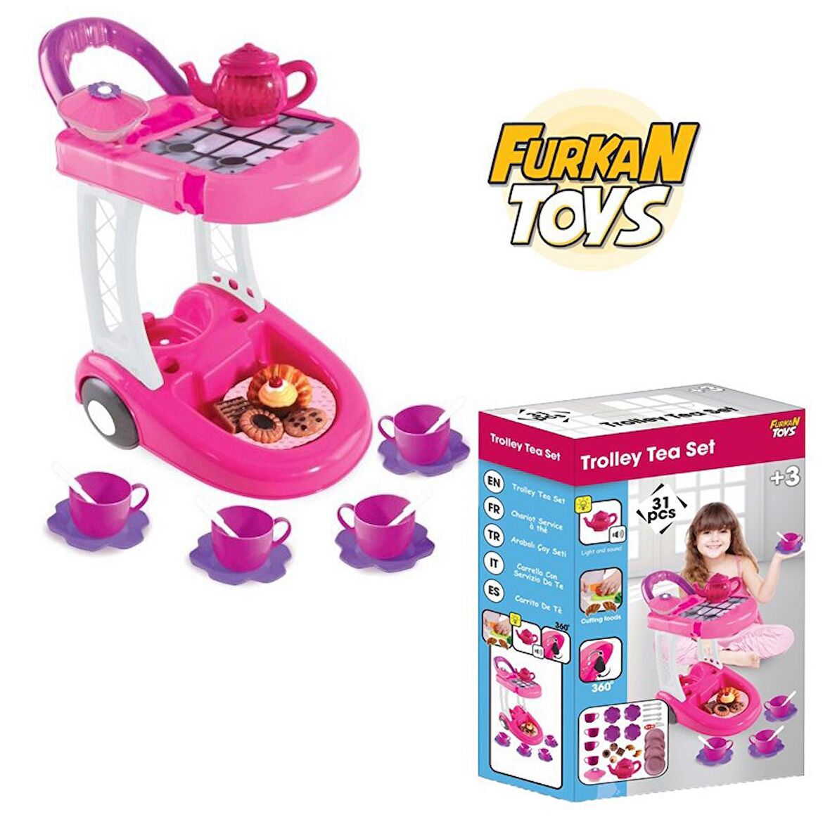 FURKAN TOYS ARABALI YENİ ÇAY SETİ 30 PARÇA