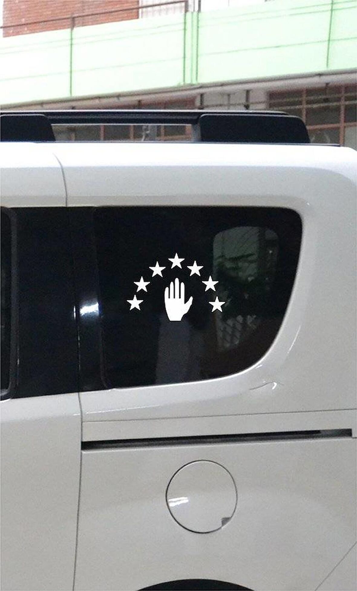 Abhaz Bayrak Araba Sticker Etiket Beyaz 16 CM 2 Adet