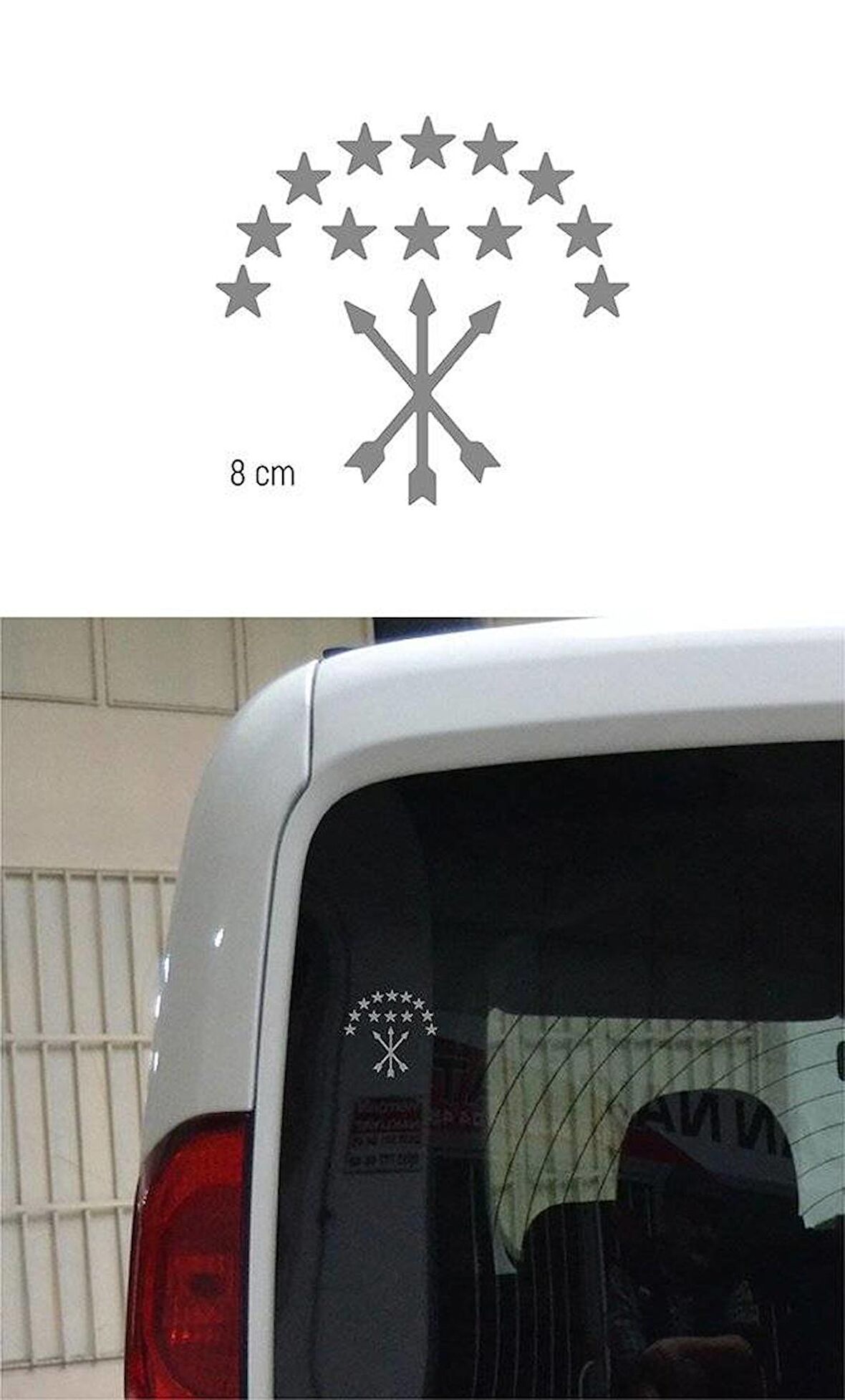 Adige Bayrak Araba Sticker Gümüş Yaldız 8 cm 4 Adet