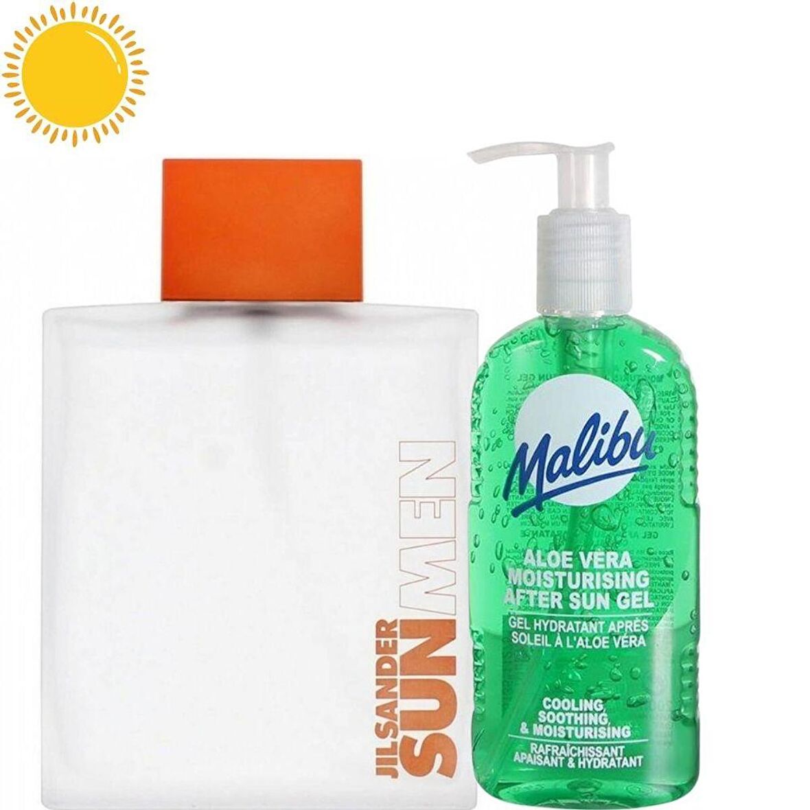 Jil Sander Sun EDT 125ml Erkek Parfüm + Malibu 200ml Güneş Sonrası Aloe Vera Set