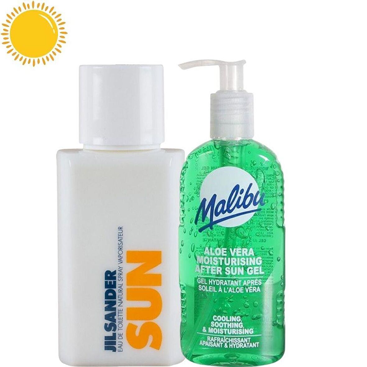 Jil Sander Sun EDT 75ml Kadın Parfüm + Malibu 200ml Güneş Sonrası Aloe Vera Set