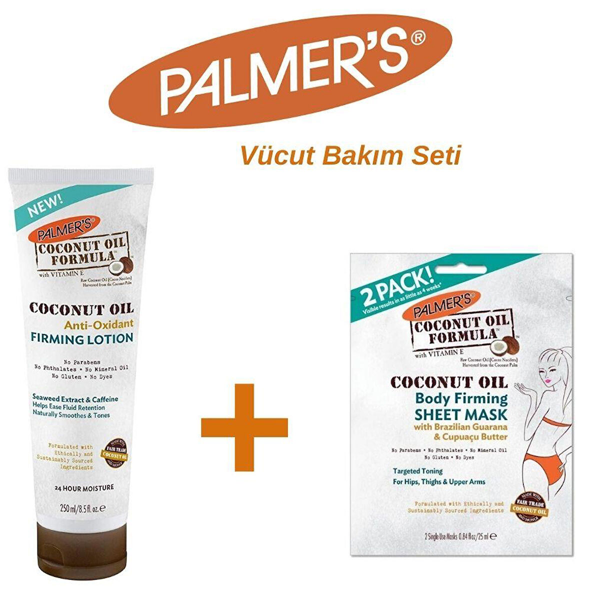 Palmer's Coconut Oil Anti Oxidant Firming Lotion+Formula Body Firming Sheet Mask Vücut Bakım Seti