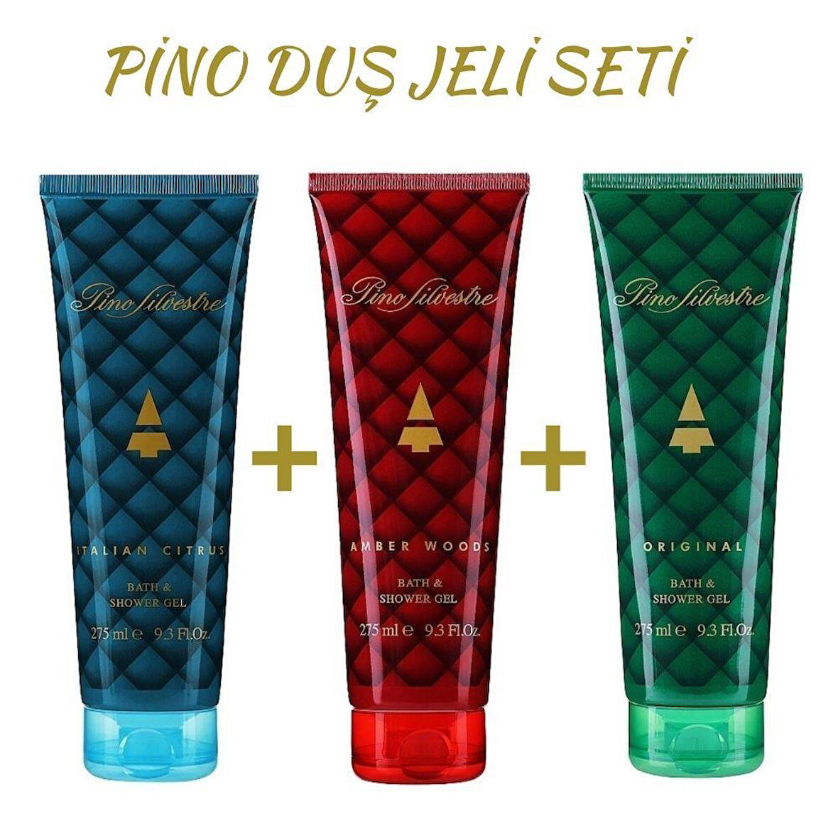 Pino Silvestre Original+Italian Citrus+Amber Woods Bath&Shower Gel 275 ml Duş Jeli Seti
