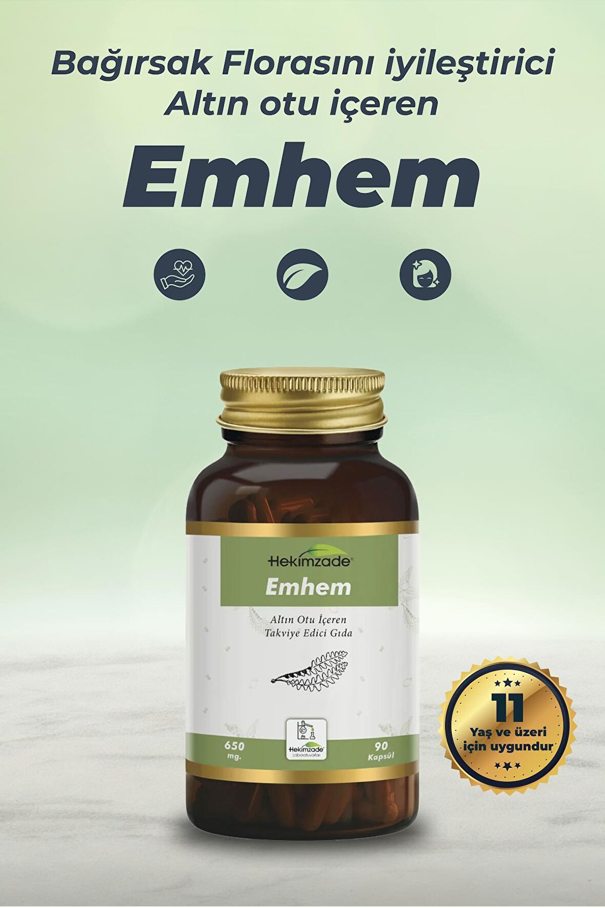 EMHEM 90 KAPSÜL 650mg - ALTIN OTU İÇEREN TAKVİYE EDİCİ GIDA