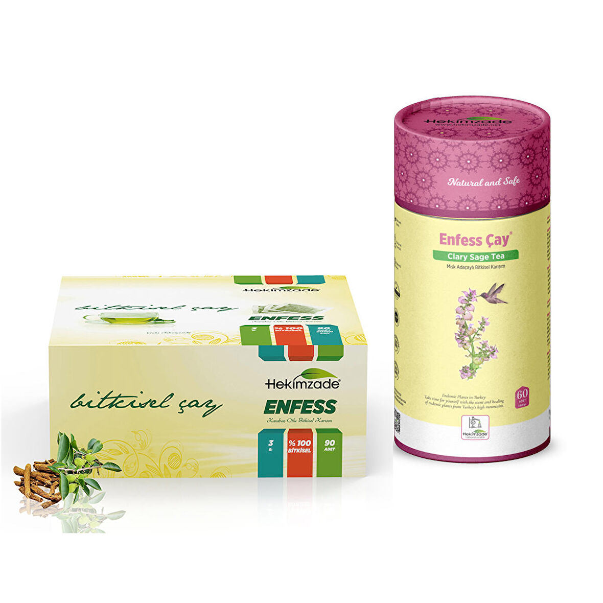 ENFESS - KARABAŞ OTU İÇEREN BİTKİSEL PAKET ÇAY - 60 Adet (3gr)