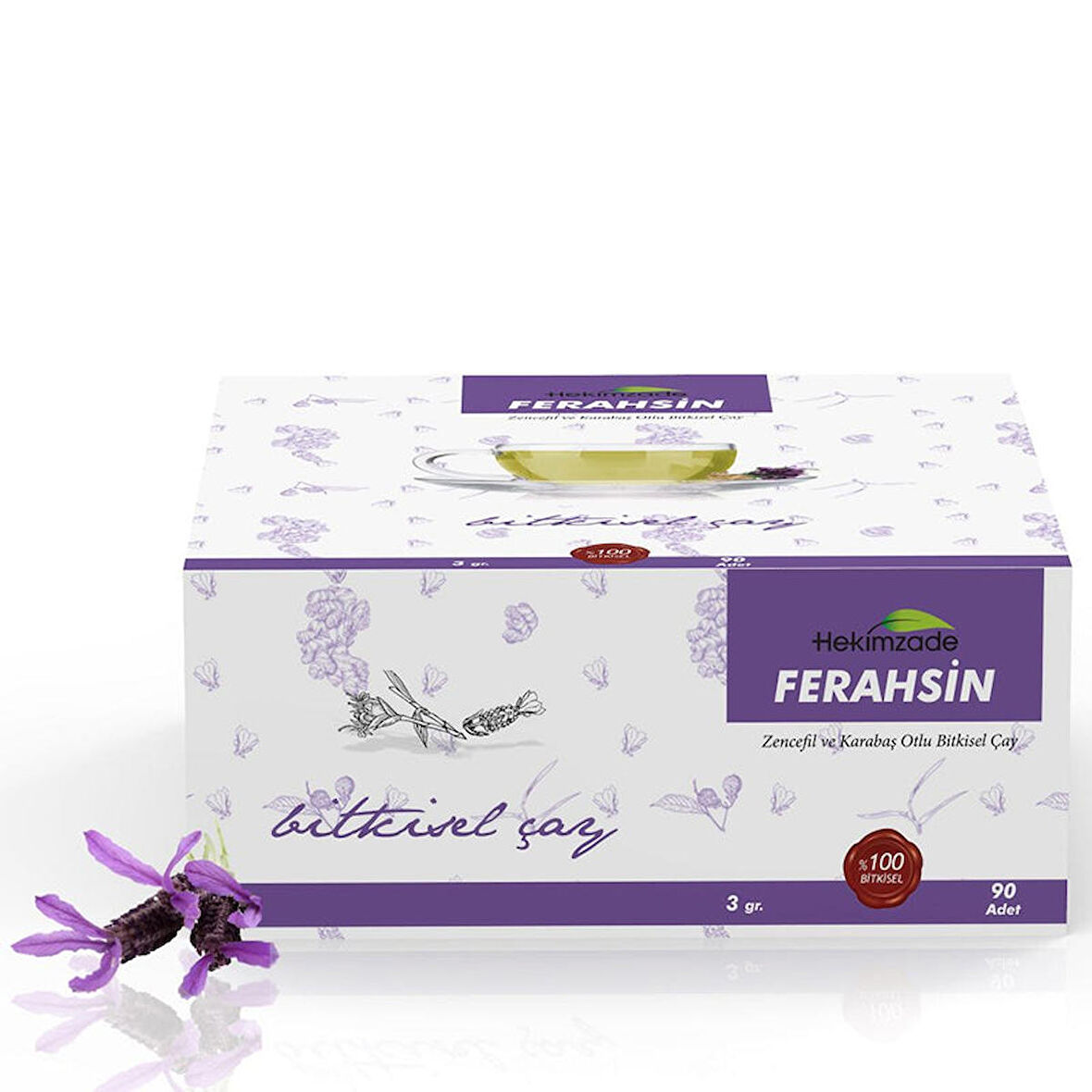 FERAHSİN - ZENCEFİL VE KARABAŞ OTU İÇEREN BİTKİSEL PAKET ÇAY - 90 Adet (3gr)