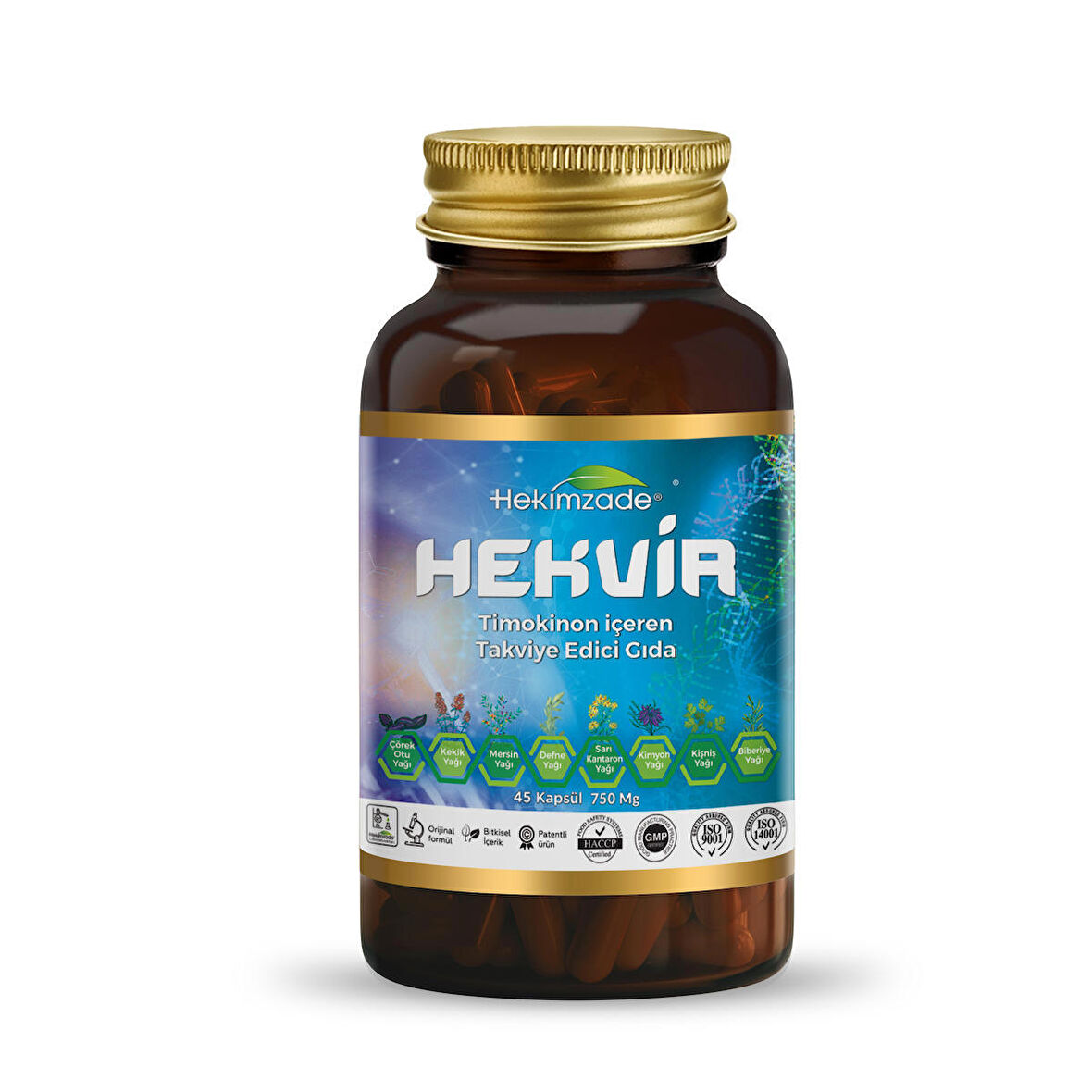 HEKVİR 45 KAPSÜL 750mg - ÇÖREK OTU YAĞI İÇEREN TAKVİYE EDİCİ GIDA