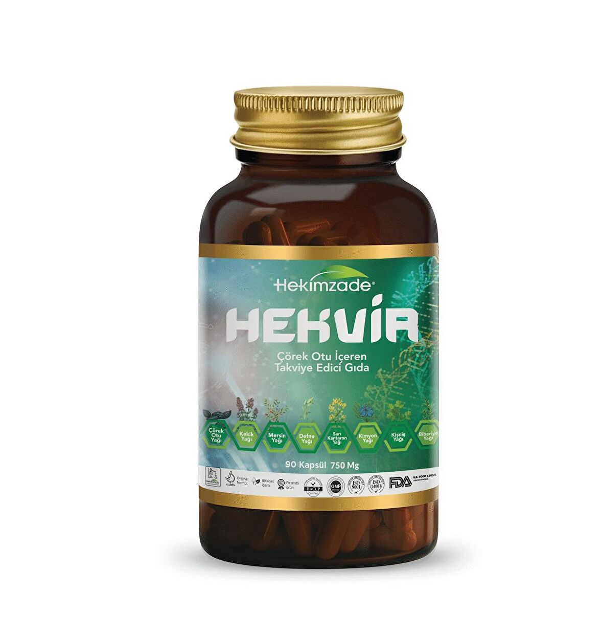 HEKVİR 90 KAPSÜL 750mg - ÇÖREK OTU YAĞI İÇEREN TAKVİYE EDİCİ GIDA