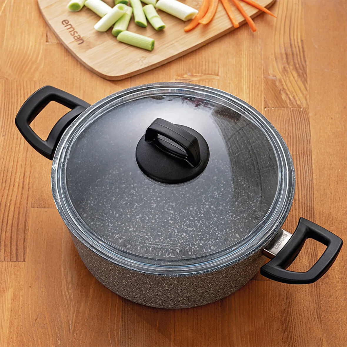Emsan Titanium Granit Derin Tencere 20 Cm