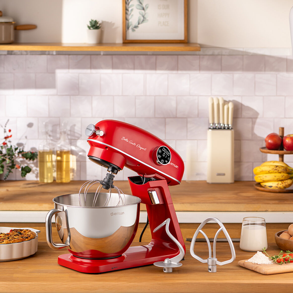 Emsan Bella Gusto Elegant Stand Mikser Kırmızı