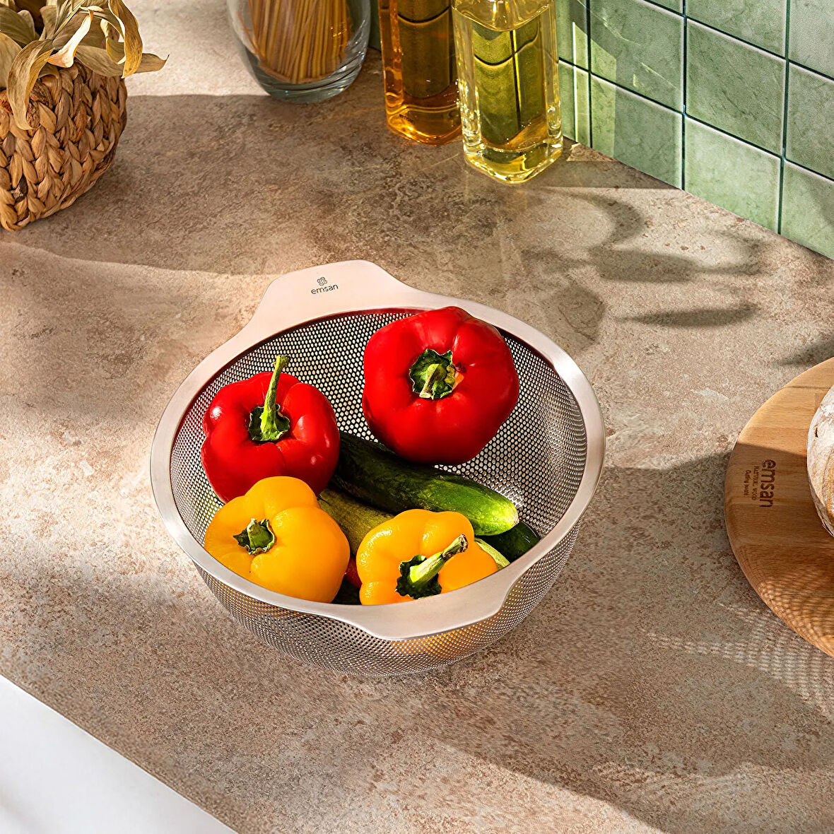 EMSAN STELL LUXE SÜZGEÇ LARGE, INOX