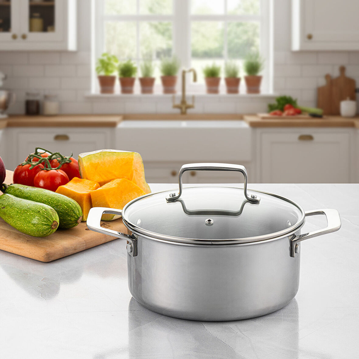 Emsan Pro Tri Ply Derin Tencere Çelik 20 cm