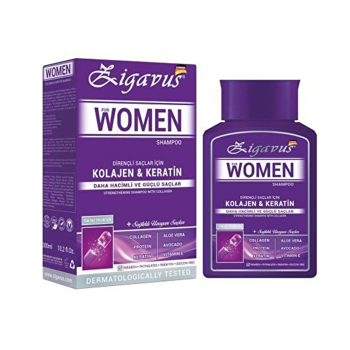 Zigavus Women Şampuan Kolajen Keratin İçerikli 300 Ml