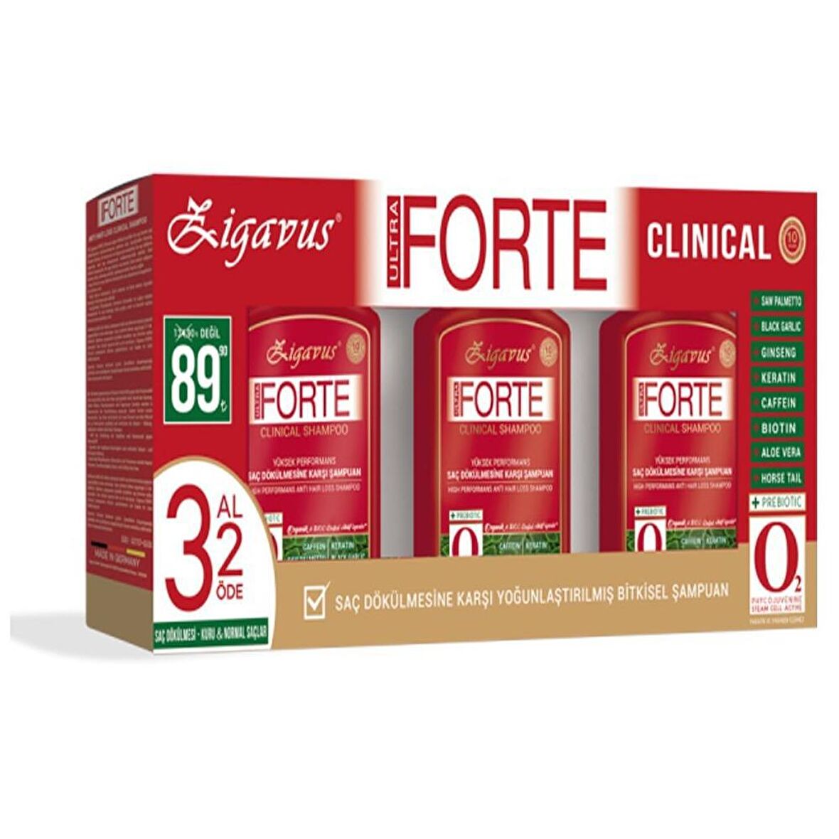 Zigavus Forte Ultra Clinical - Kuru ve Normal Saçlar - 3 Al 2 Öde