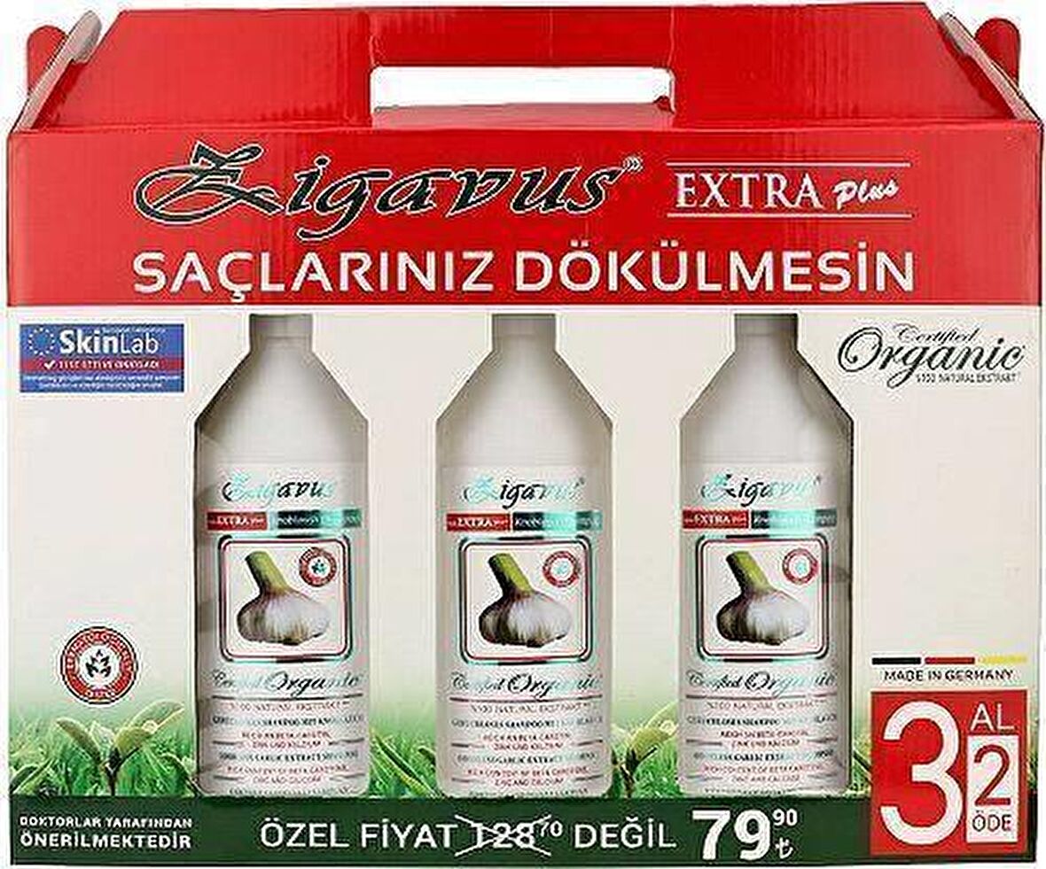 Zigavus Dökülen Saçlar İçin Dökülme Karşıtı Sarımsaklı Şampuan 3x250 ml