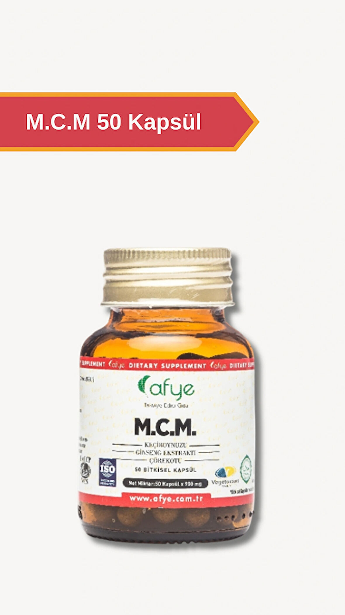 Afye M.C.M (Ginseng Ekstraktı, Çörekotu, Keçiboynuzu) 50 Kapsül