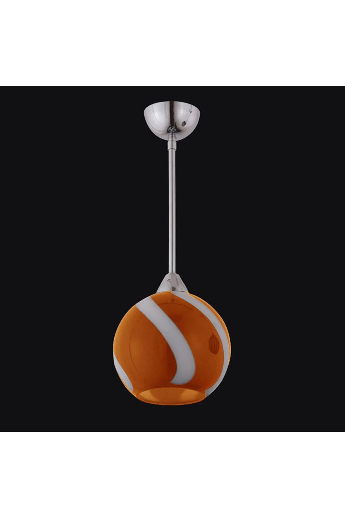 Arda Tekli Top Yelpaze Oranj Camlı Sarkıt Avize BS.7057-51-01-O