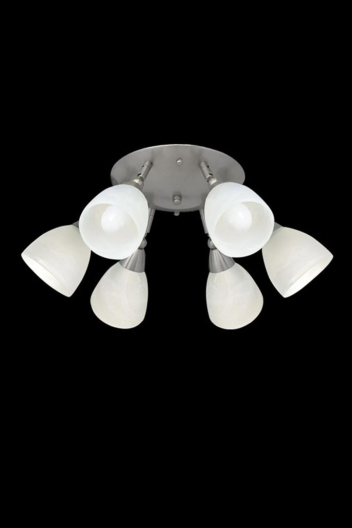 Rosence 6 Lı Camlı Spot Plafonyer Mat Krom Avize Bs.1750-50-56