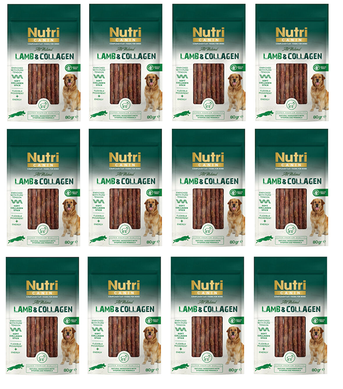 Nutri Canin Kuzu Etli ve Kolajenli Tahılsız Köpek Et Ödülü 80 Gr. X 12 Adet