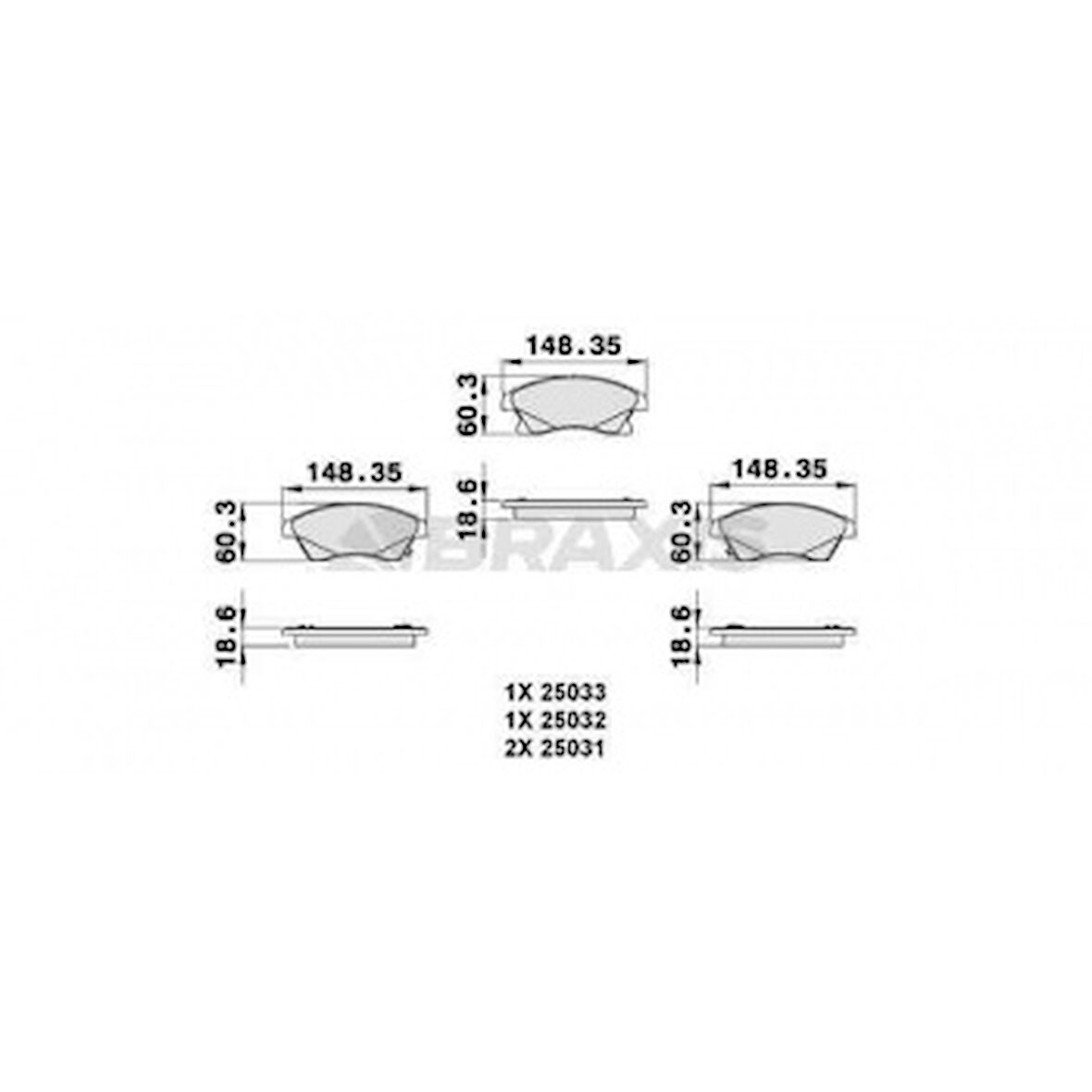 Opel On Fren Balatası 15 İnch Astra J Cruze Aveo T300 - Braxıs Ab0128