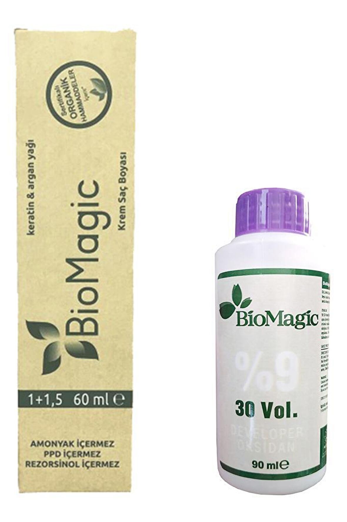 BioMagic Organik Keratin ve Argan Saç Boyası 60 Ml.+Oksidan 