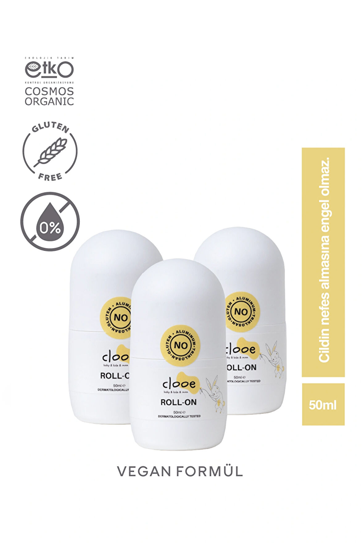 3'lü Fırsat Paketi - Doğal Roll On Unisex Ter Kokusu Önleyici (50ML) 