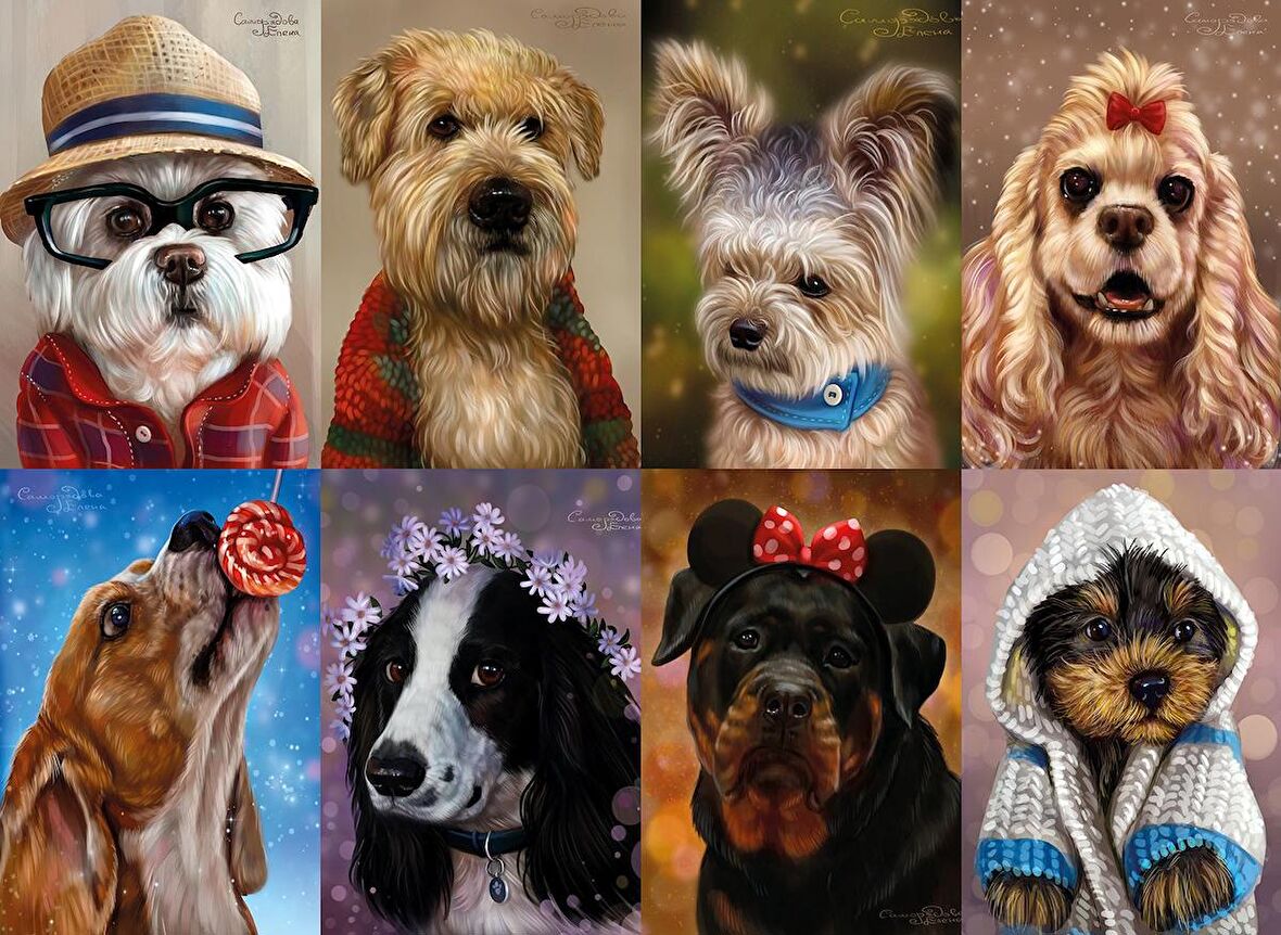 Nova Puzzle Sevimli Köpek Yavruları 12+ Yaş Küçük Boy Puzzle 1000 Parça