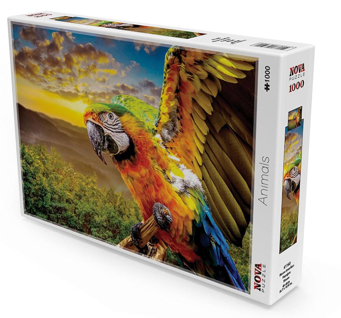 Nova Puzzle Macav Amerikan Papağanı 12+ Yaş Küçük Boy Puzzle 1000 Parça