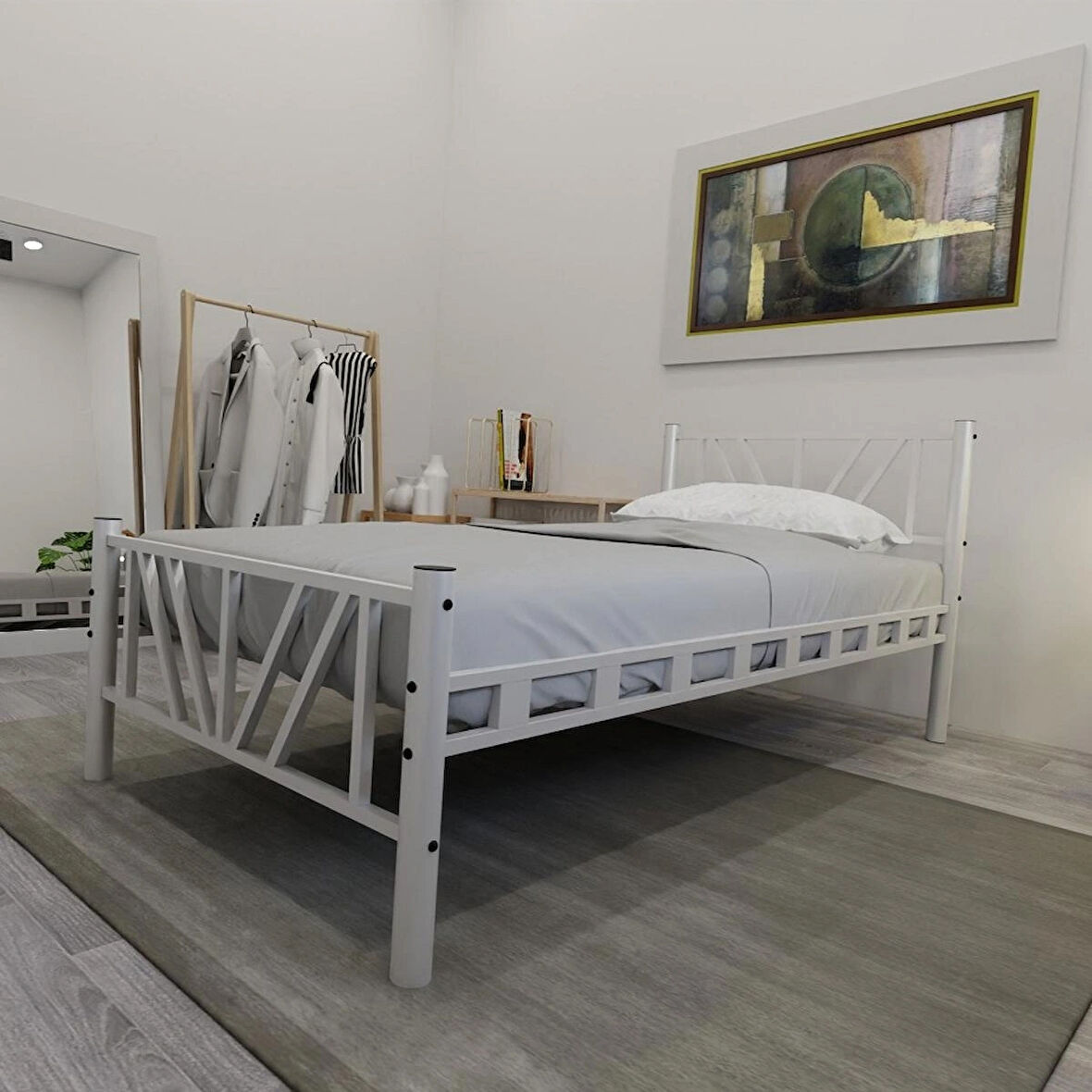 Gardenya Tek Kişilik Metal Karyola A Kalite, Ses Çıkarmaz ,Ölçülü Model Karyola