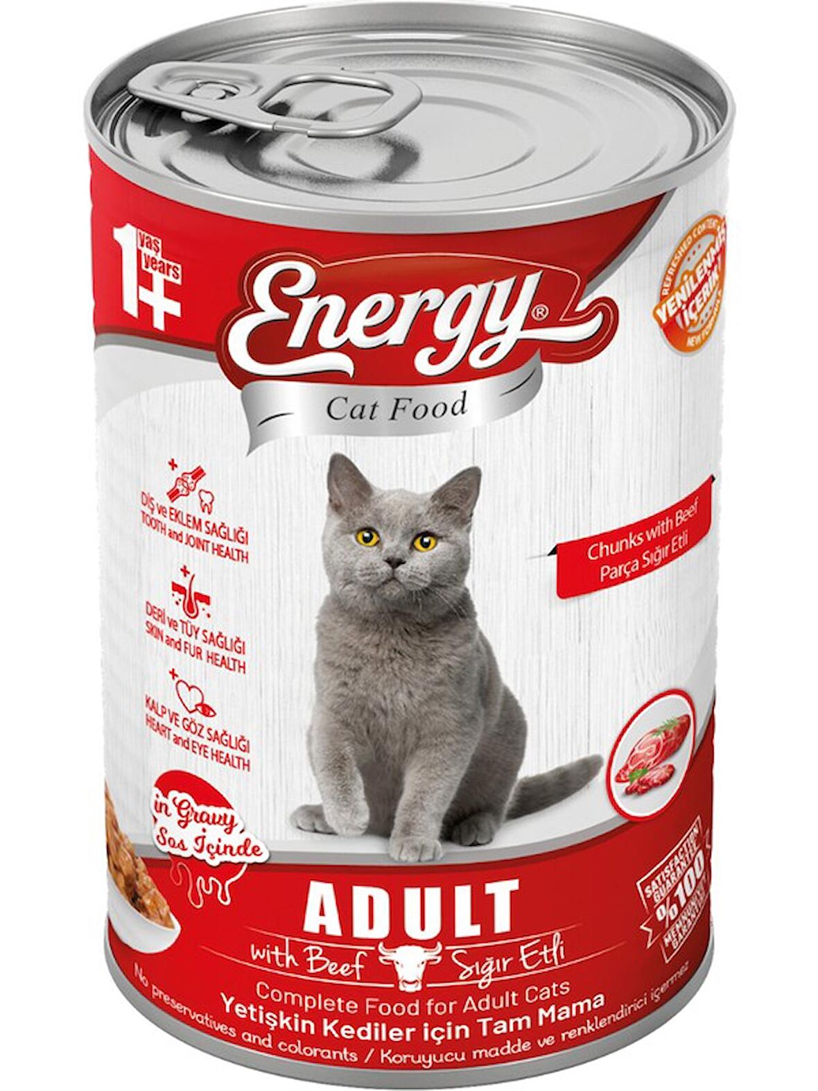 Energy Sığır Etli Yetişkin Kedi MAMASI-415GR X 20 ADET