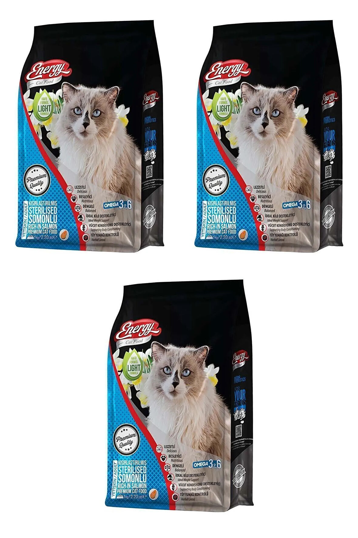 Somonlu Kısırlaştırılmış Kedi Maması 1 Kg - 3 Adet