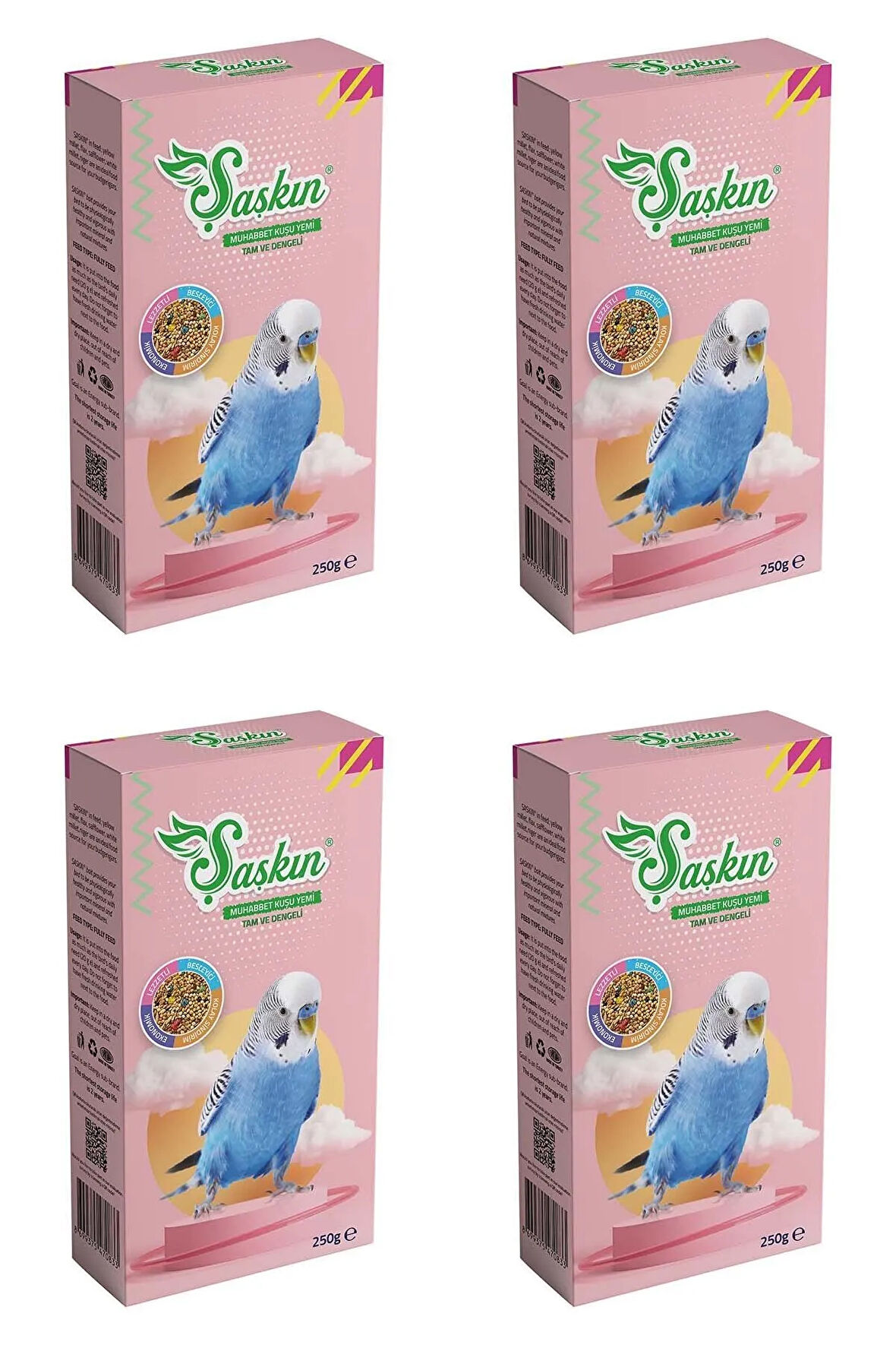 Şaşkın Muhabbet Kuşu Yemi 250 G - 4 Adet