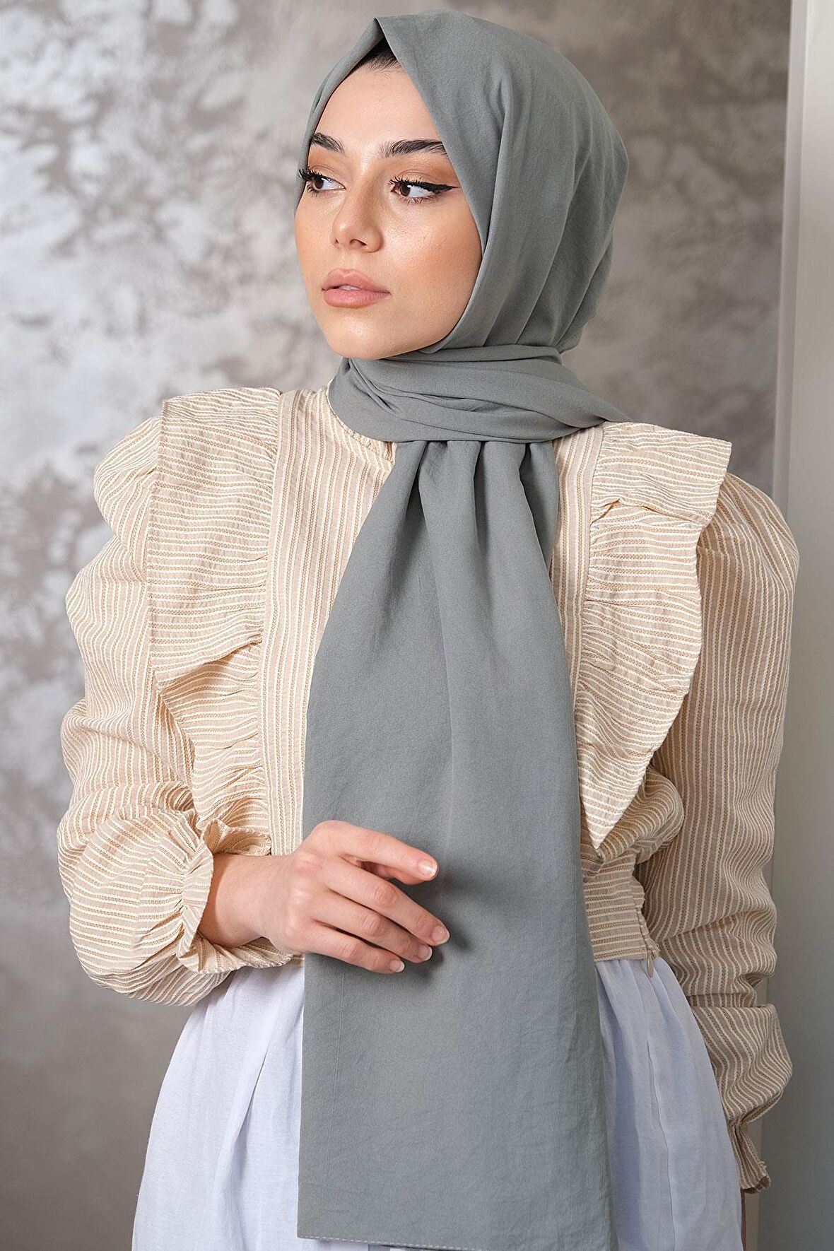 Afvente  Pamuk Cazz Şal Çağla Yeşili