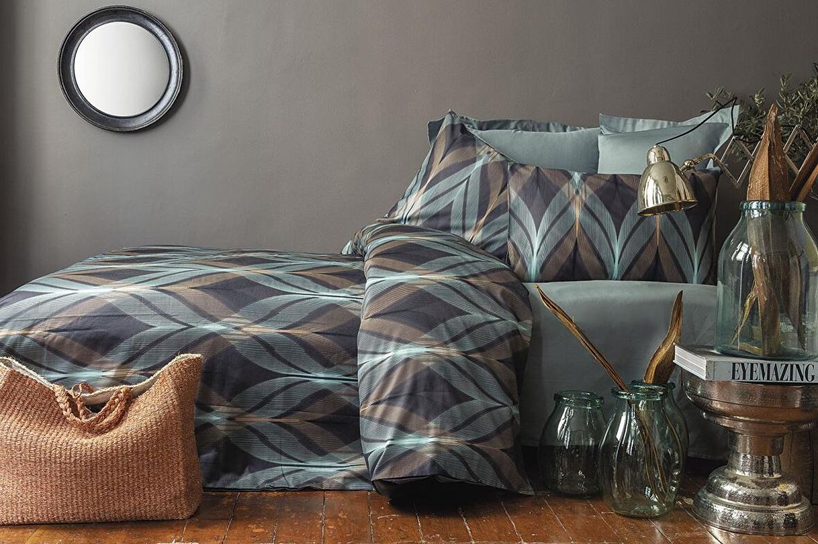 İssimo Home La Mer 210 TC Etnik Temalı Pamuk Saten Tek Kişilik Nevresim Takımı