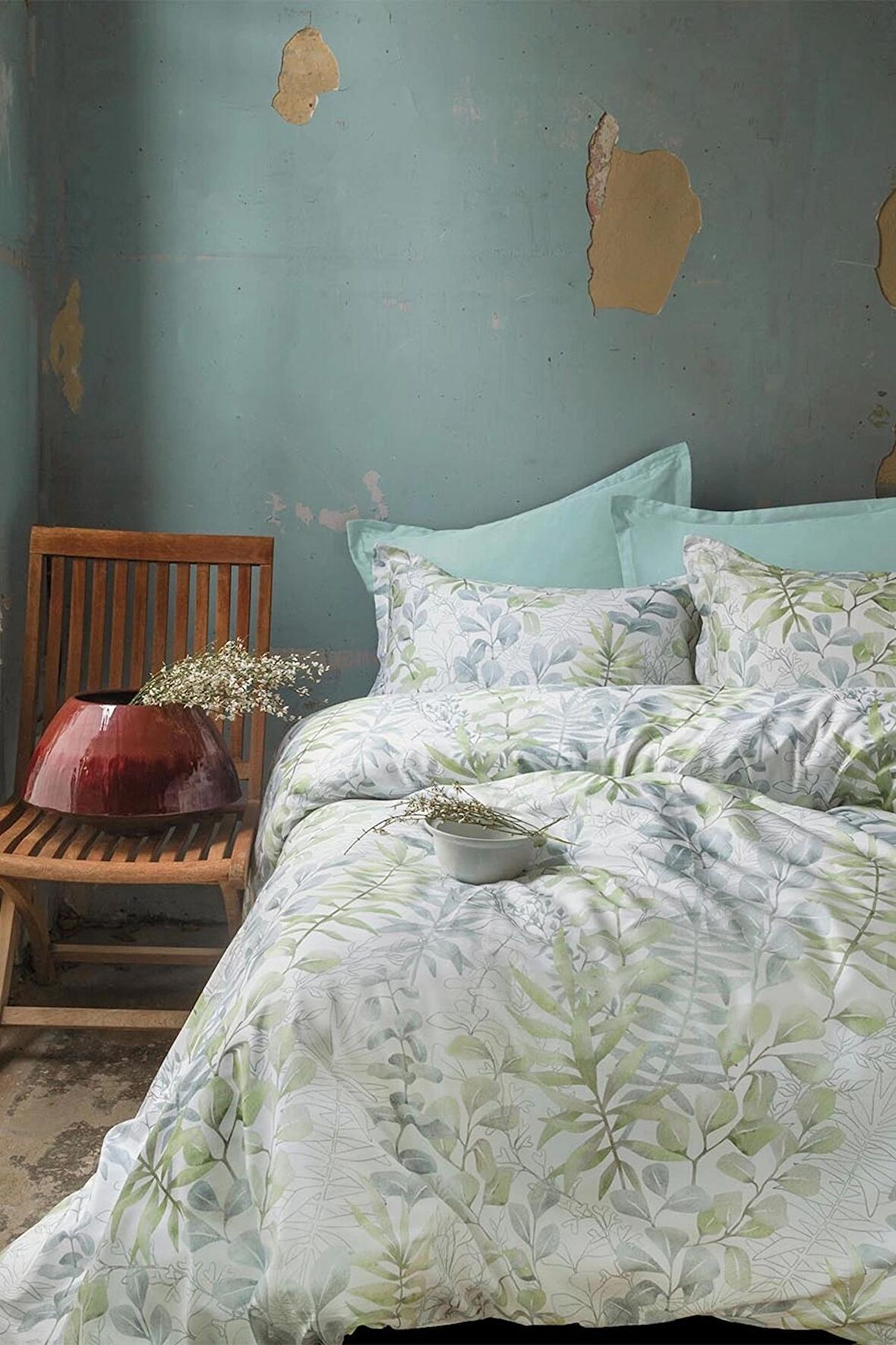 Occale Green 210 TC (83 Tel) Pamuk Saten Nevresim Takımı Aile Seti