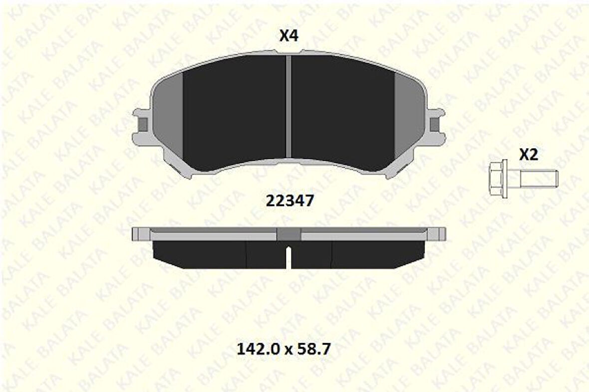 Renault On Fren Balatası Renault Megane IV 15> Scenic IV 15> Talısman 15> G:142 MM Y:58,5mm K:18,6 MM - Kale B 22347 185 14 Ans