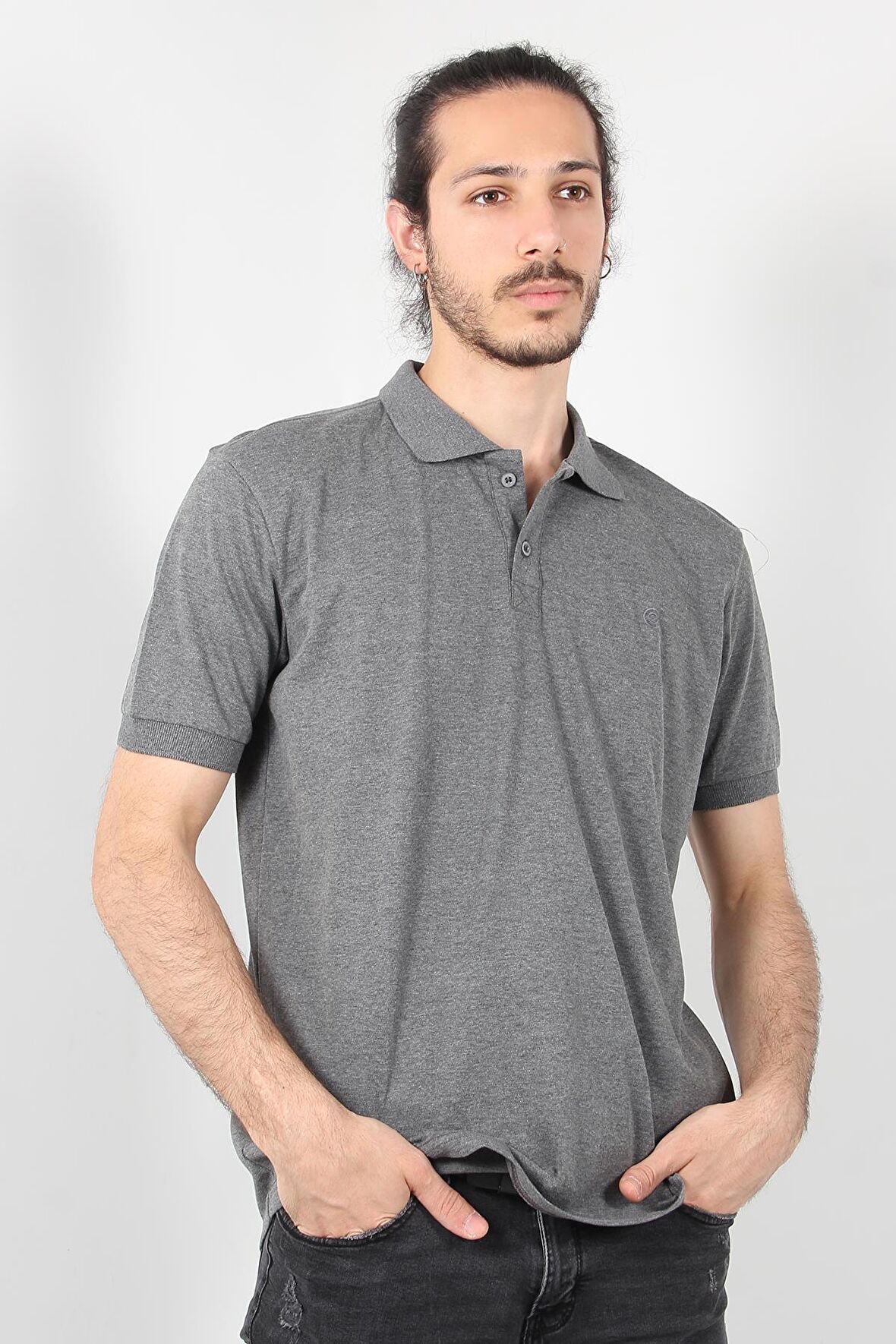 3720 İcono Amblemli İki Düğme Polo Yaka T-shirt