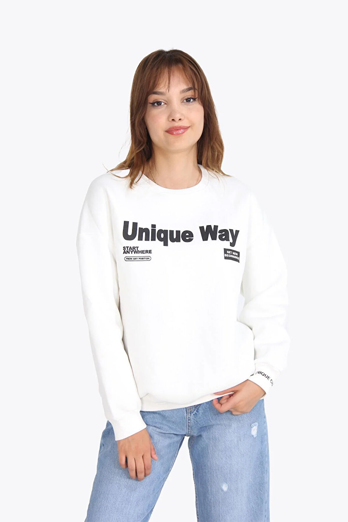 5938 Unigue Way Baskılı Sweat