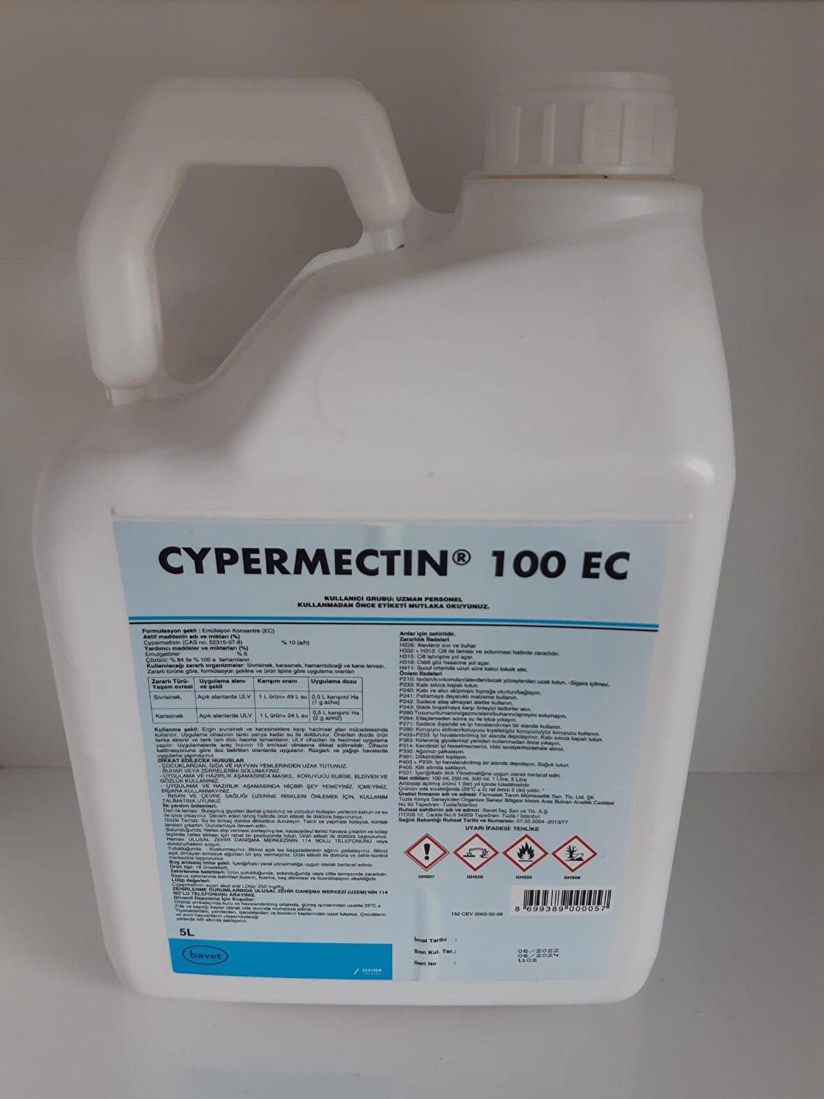 CYPERMECTİN 100 EC KOKULU HAŞERE ÖLDÜRÜCÜ- 5 L