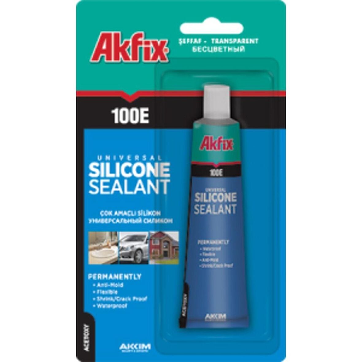 Akfix 100E Genel Amaçlı Tüp Silikon Beyaz 50 ml Tüp