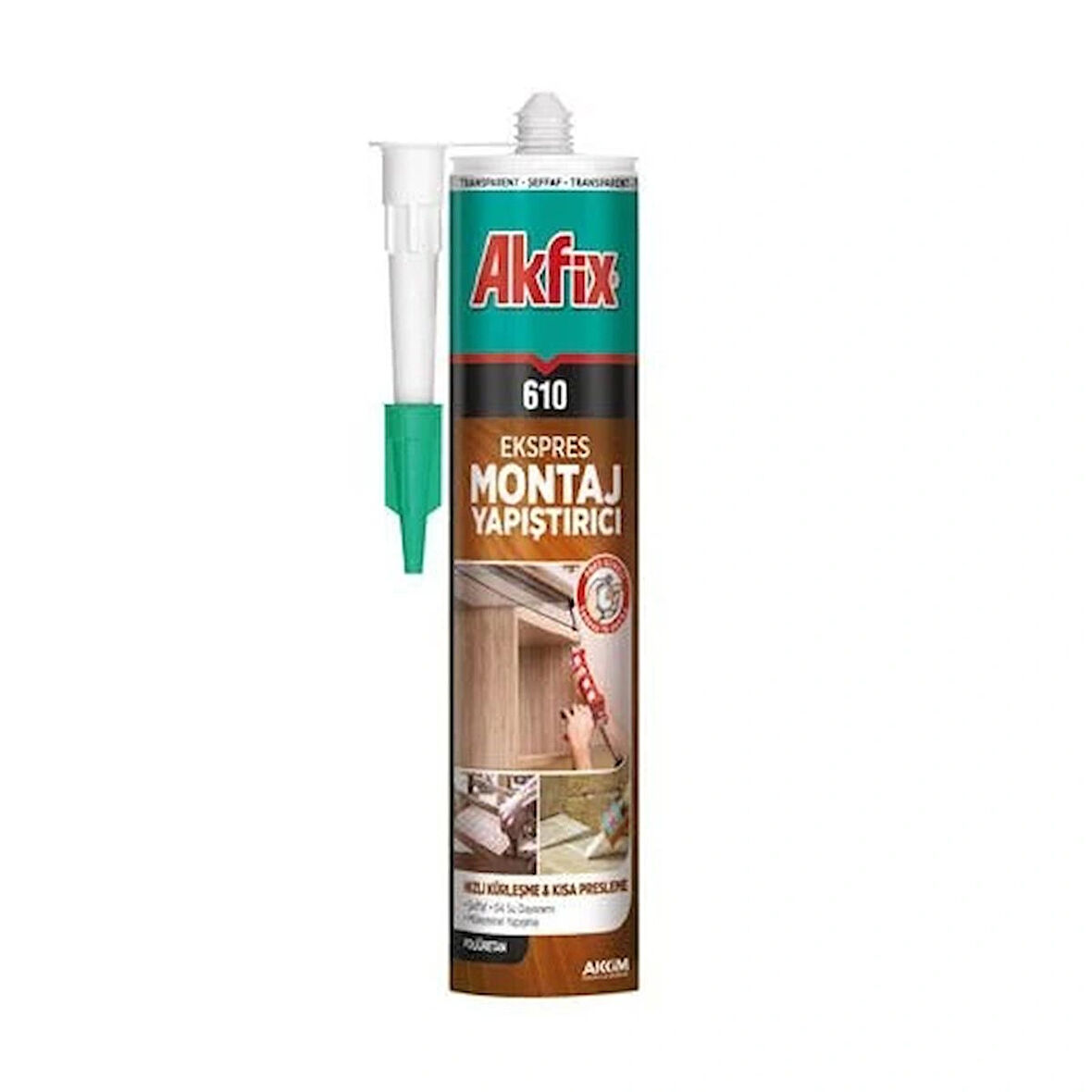 AKFİX 610 EKSPRES MONTAJ YAPIŞTIRICISI ŞEFFAF  280 ML 1 ADET 