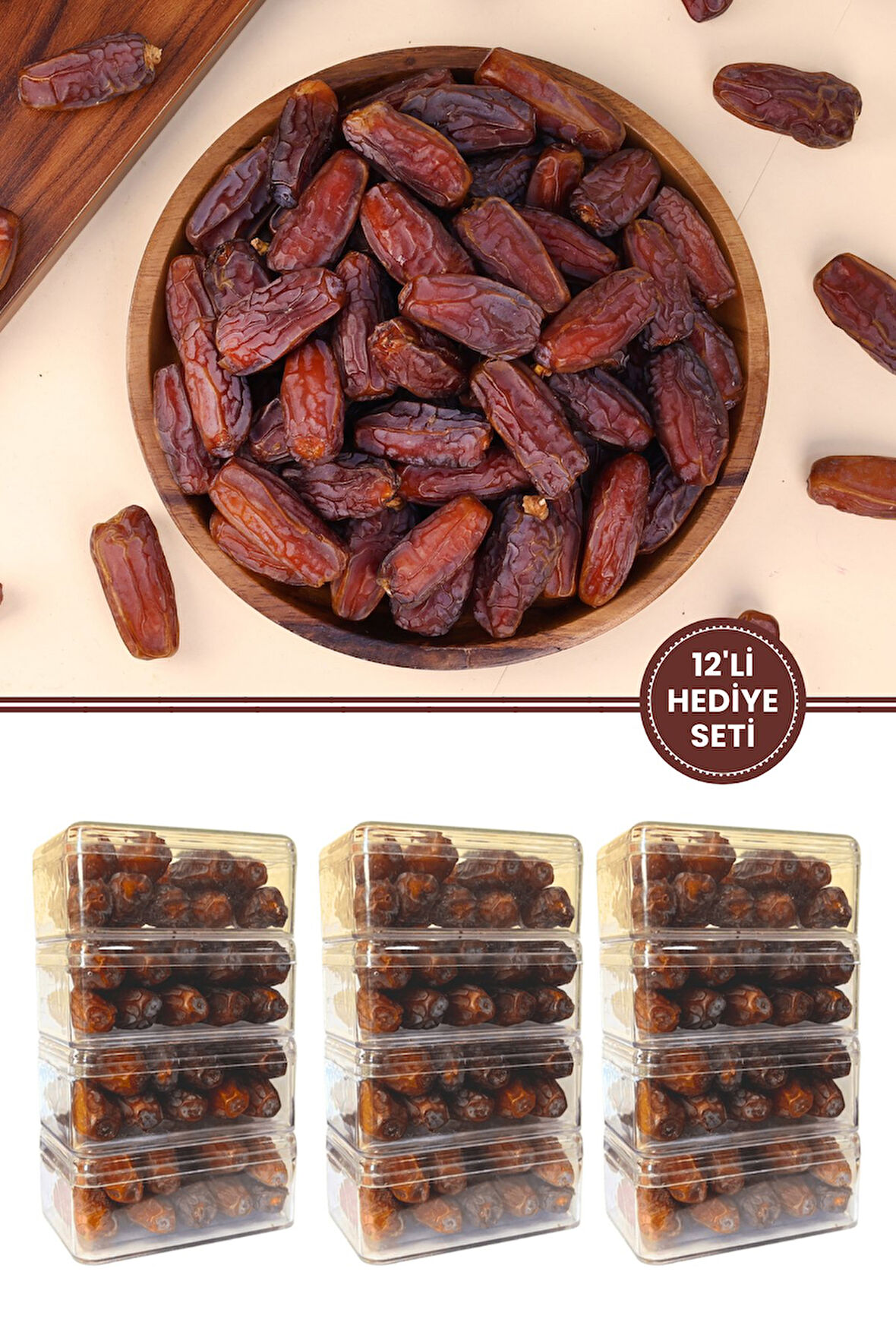 Medine Mebrum Hurma Duble– 12li Hediye Seti (100g x 12 Adet) 1200 Gram