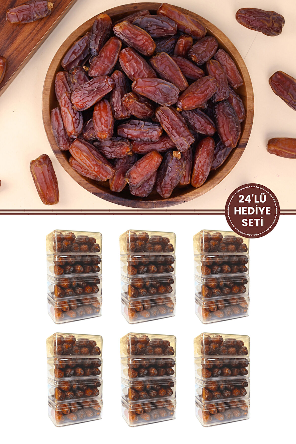Medine Mebrum Hurma Duble– 24lü Hediye Seti (100g x 24 Adet)