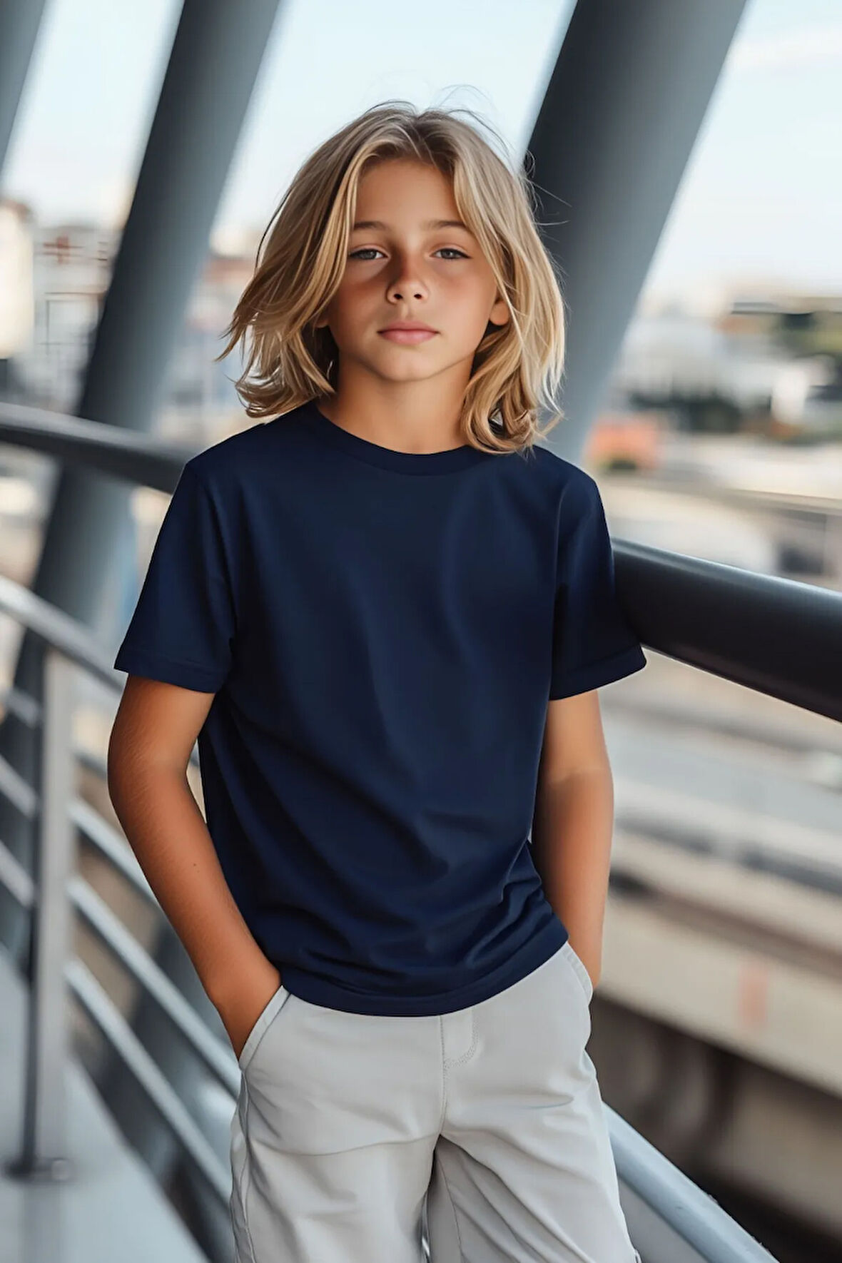 İndigo Çocuk T-shirt Unisex | %100 Pamuk |