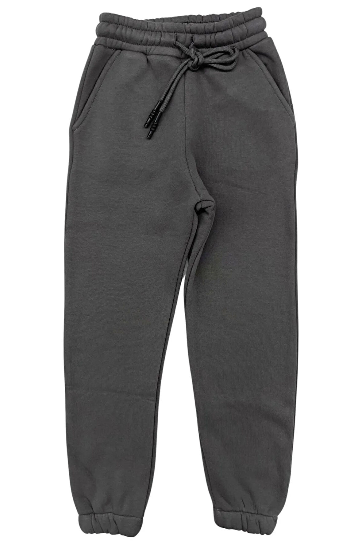 Unisex Çocuk Lastik Paça Şardonlu Füme Eşofman Alt