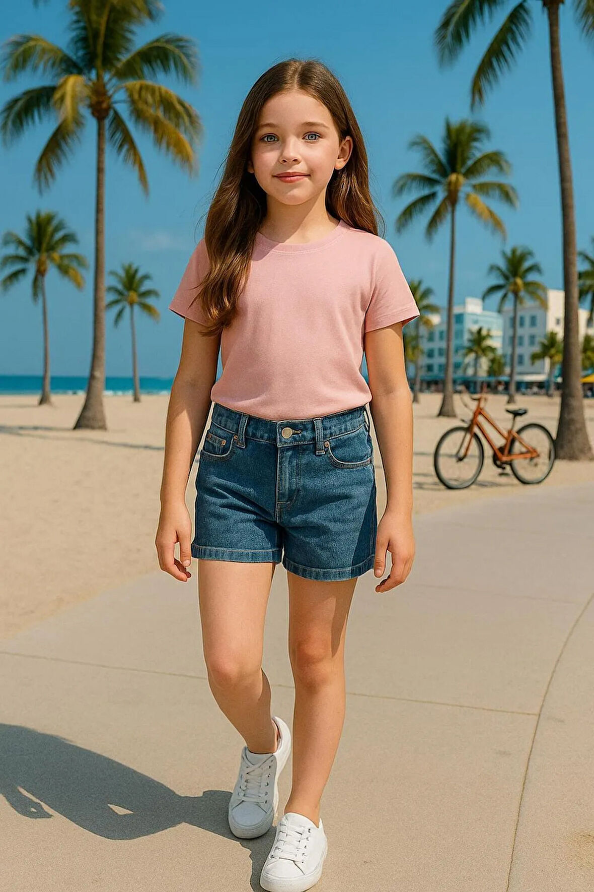 Koyu Pudra Çocuk T-shirt Unisex | %100 Pamuk |