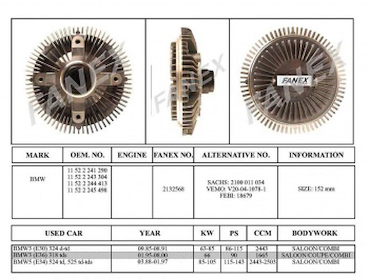 Bmw Fan Termigi Bmw E30 E34 E36 - Fanex 2132568