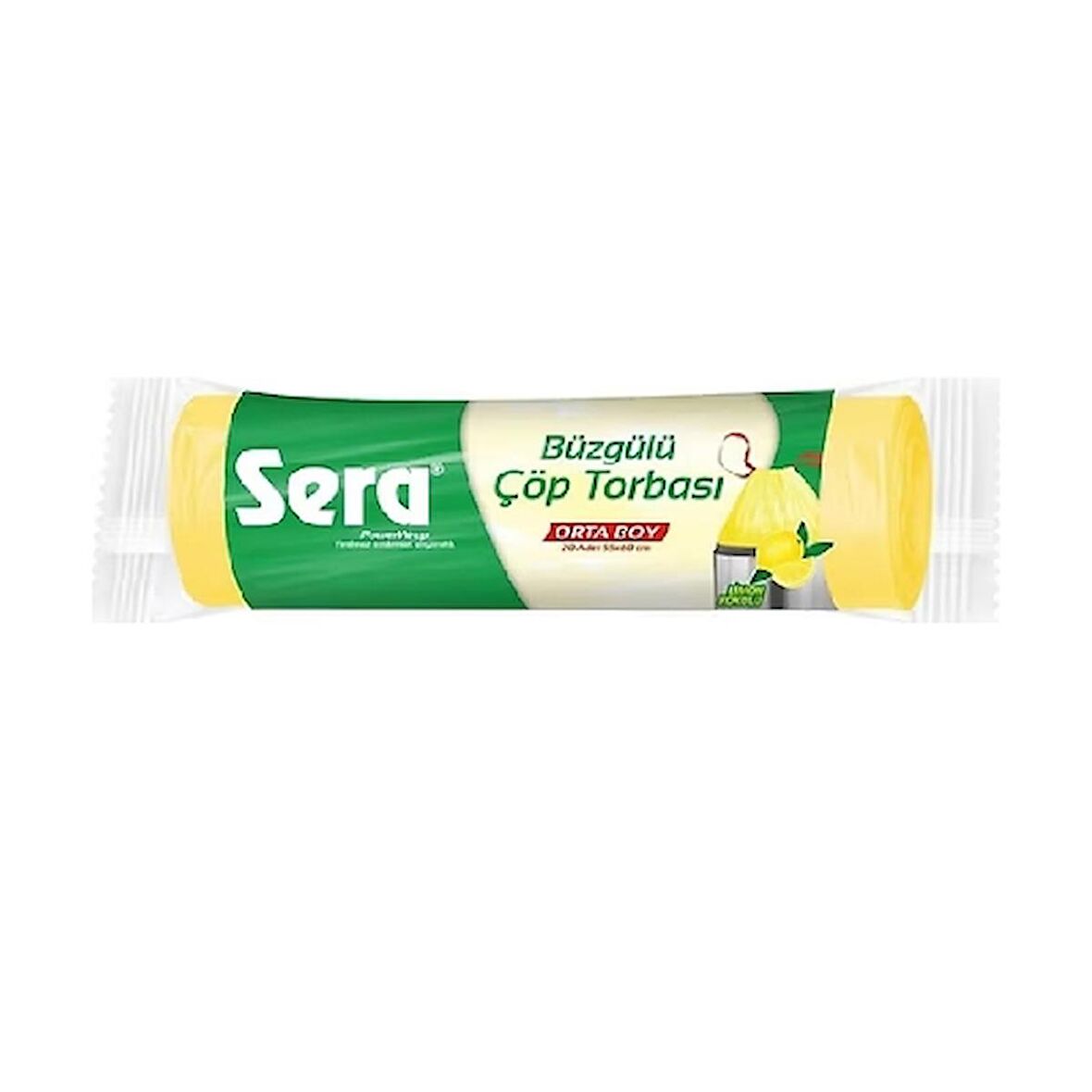 Sera Büzgülü Çöp Torbası Orta Limon 20'li (24'lü)