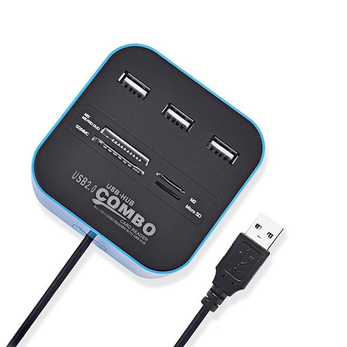 Concord C-847 3 Port USB 2.0 Hub - USB Çoklayıcı + USB Kart Okuyucu 